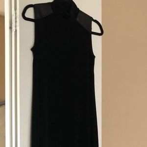 Long black Chicos faux leather dress
